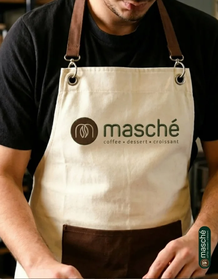 Maschè fincanında latte ve kruvasan